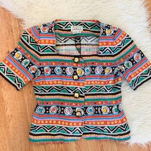 Vintage 90s Ricki Freeman Teri John Printed Blouse